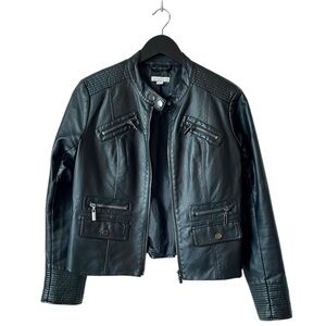 New York and Company Black Leather Moto Jacket